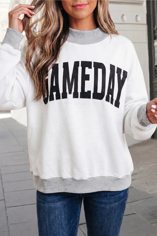 Game Day/Football Reversible Mock-Neck Sweatshirt