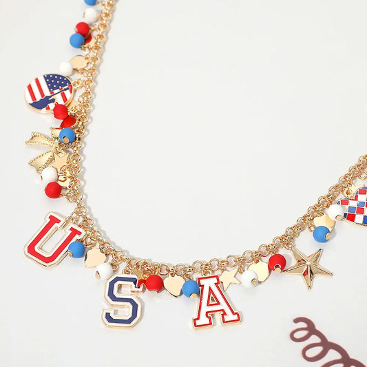 “Stars, Stripes & Sparkle” Charm Necklace