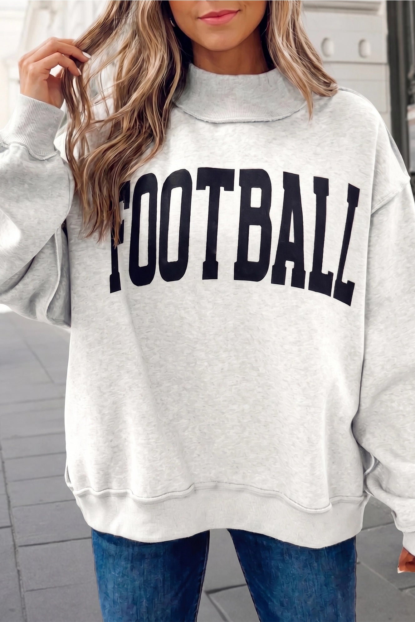 Game Day/Football Reversible Mock-Neck Sweatshirt
